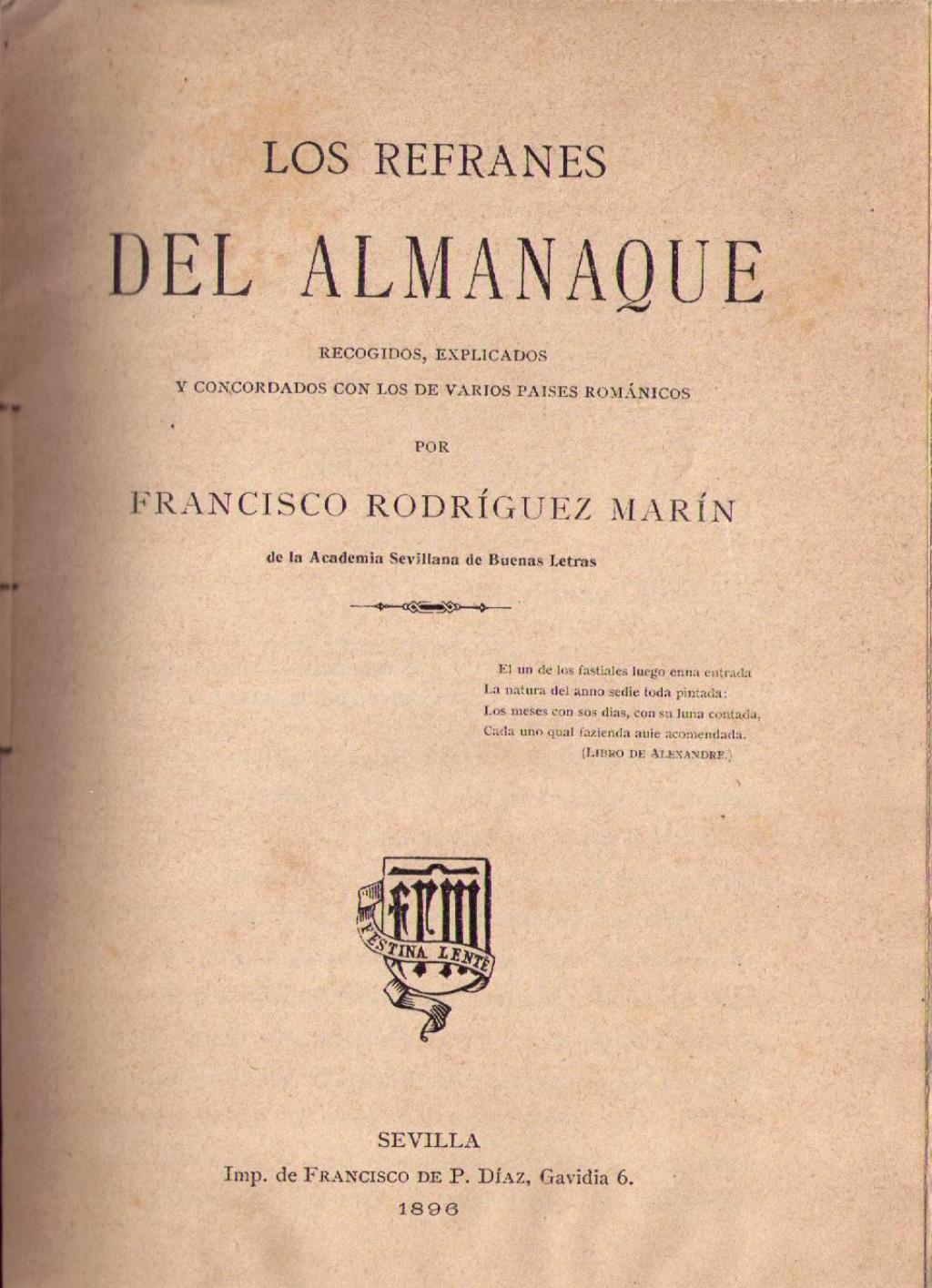 Coberta de Los refranes del Almanaque